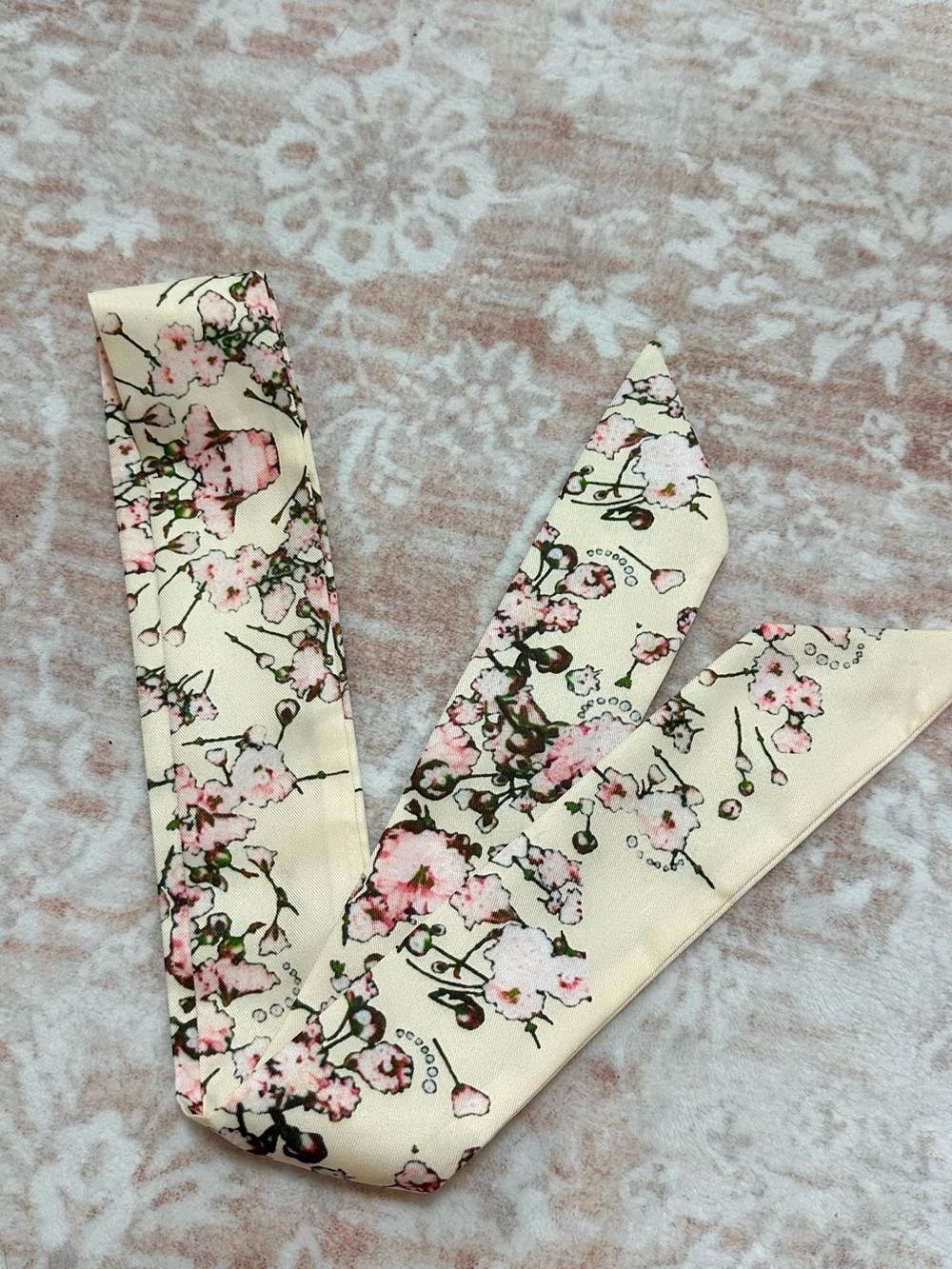 NEW 🌸 Satin Floral Twilly Scarf Tie